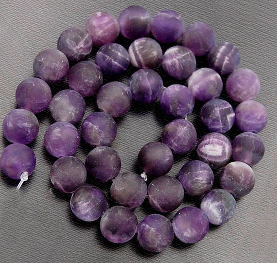 Natural Matte Amethyst Beads, Purple Matte Gemstone Beads, Stone Beads, Spacer Beads, Round Natural Beads Full Strand 4mm 6mm 8mm 10mm 12 Mm
