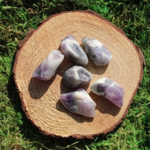 Shop Tumbled Amethyst Crystals & Pocket Stones! Rough Tumbled Unpolished Amethyst | Natural genuine stones & crystals in various shapes & sizes. Buy raw cut, tumbled, or polished gemstones for making jewelry or crystal healing energy vibration raising reiki stones. #crystals #gemstones #crystalhealing #crystalsandgemstones #energyhealing #affiliate #ad