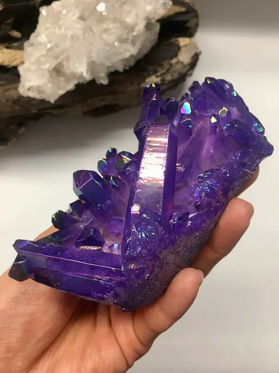 Purple Aura Quartz Cluster, Purple Aura Quartz, Aura Crystal, Angel Aura Quartz, Aura Crystal, Angel Aura Crystal, Healing Crystal