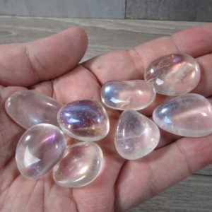 Shop Angel Aura Quartz Stones & Crystals! Angel Aura Quartz 3/4 inch + Tumbled Stone T114 | Natural genuine stones & crystals in various shapes & sizes. Buy raw cut, tumbled, or polished gemstones for making jewelry or crystal healing energy vibration raising reiki stones. #crystals #gemstones #crystalhealing #crystalsandgemstones #energyhealing #affiliate #ad