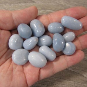 Shop Tumbled Crystals & Pocket Stones! Angelite 0.5 inch + Tumbled Stone T25 | Natural genuine stones & crystals in various shapes & sizes. Buy raw cut, tumbled, or polished gemstones for making jewelry or crystal healing energy vibration raising reiki stones. #crystals #gemstones #crystalhealing #crystalsandgemstones #energyhealing #affiliate #ad