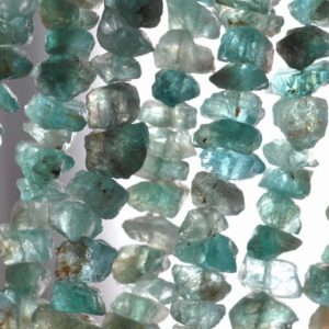 Shop Apatite Chip & Nugget Beads! 8mm-10mm Aqua Blue Apatite Gemstone Grade AA Rough Nugget Chips Loose Beads 15.5 inch Full Strand (90182500-131) | Natural genuine chip Apatite beads for beading and jewelry making.  #jewelry #beads #beadedjewelry #diyjewelry #jewelrymaking #beadstore #beading #affiliate #ad