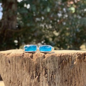 Shop Apatite Rings! Adjustable Silver Apatite Ring, Raw Gemstone Double Stone Ring, Mothers Day Gift | Natural genuine Apatite rings, simple unique handcrafted gemstone rings. #rings #jewelry #shopping #gift #handmade #fashion #style #affiliate #ad