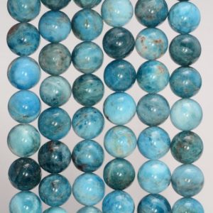 Shop Apatite Round Beads! 10MM Connoisseur Blue Apatite Gemstone Grade A Round 10MM Loose Beads 7.5 inch Half Strand (90182997-117) | Natural genuine round Apatite beads for beading and jewelry making.  #jewelry #beads #beadedjewelry #diyjewelry #jewelrymaking #beadstore #beading #affiliate #ad