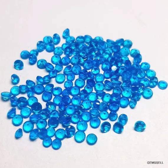 10 Piece 1.75mm Neon Apatite Faceted Round Aaa Quality Gemstone, Neon Apatite Round Faceted Loose Gemstone, Apatite Faceted Loose Gemstone