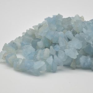 Shop Aquamarine Chip & Nugget Beads! Raw Natural Aquamarine Semi-precious Gemstone Chips / Nugget Beads – 12mm – 15mm – 15" strand | Natural genuine chip Aquamarine beads for beading and jewelry making.  #jewelry #beads #beadedjewelry #diyjewelry #jewelrymaking #beadstore #beading #affiliate #ad