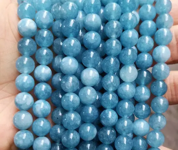 Aquamarine Smooth And Round Beads,4mm 6mm 8mm 10mm 12mm Aquamarine Beads Wholesale Supply,one Strand 15"