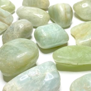 Aquamarine Tumbled Stones | Natural genuine stones & crystals in various shapes & sizes. Buy raw cut, tumbled, or polished gemstones for making jewelry or crystal healing energy vibration raising reiki stones. #crystals #gemstones #crystalhealing #crystalsandgemstones #energyhealing #affiliate #ad