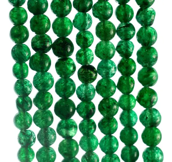 5x4-6x5mm Green Moss Aventurine Gemstone Green Nugget Round Loose Beads 14 Inch Full Strand (90185161-892)