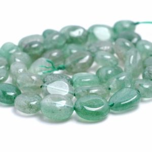 Shop Aventurine Chip & Nugget Beads! 9-10MM Green Aventurine Gemstone Nugget Pebble Loose Beads 15.5 inch Full Strand (80002115-A8) | Natural genuine chip Aventurine beads for beading and jewelry making.  #jewelry #beads #beadedjewelry #diyjewelry #jewelrymaking #beadstore #beading #affiliate #ad