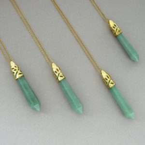Aventurine Necklace Green Aventurine Pendant Gold Green Stone Long Necklace Natural Adventurine Necklace Green Stone Healing Crystal Jewelry | Natural genuine Aventurine pendants. Buy crystal jewelry, handmade handcrafted artisan jewelry for women.  Unique handmade gift ideas. #jewelry #beadedpendants #beadedjewelry #gift #shopping #handmadejewelry #fashion #style #product #pendants #affiliate #ad