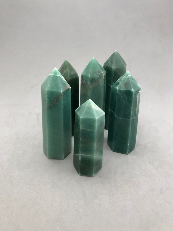 Green Aventurine Point (2 - 3 1/2" Tall) For Wealth, Abundance, Good Luck, Crystal Magic, Crystal Grids, Prosperity, New Opportunities