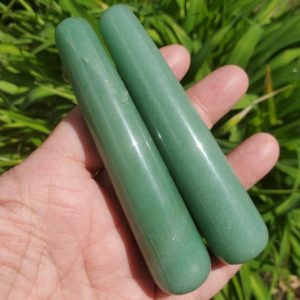 Green Aventurine Crystal Healing Massage Wand, Mediation and Manifestation Wand. Abundance and Prosperity Stone Wand, EMF Blocking Wand | Natural genuine stones & crystals in various shapes & sizes. Buy raw cut, tumbled, or polished gemstones for making jewelry or crystal healing energy vibration raising reiki stones. #crystals #gemstones #crystalhealing #crystalsandgemstones #energyhealing #affiliate #ad