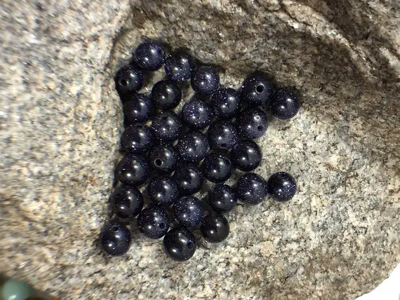 Blue Sand Stone Beads, Wholesale Gemstone Aventurine Beads, Round Natural Stone Jewelry Beads, 4mm 6mm 8mm 10mm 12mm 5-200pcs