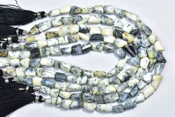 Beautiful Dendritic Opal  Nugget Beads - 9 Inches - Natural Faceted Dendritic Opal Nuggets - Size Is 8 -12 Mm #126