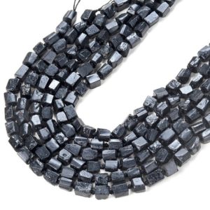 Shop Black Tourmaline Chip & Nugget Beads! Natural Rough Black Tourmaline Gemstone Round 8-12MM 7-10MM Loose Beads (D180) | Natural genuine chip Black Tourmaline beads for beading and jewelry making.  #jewelry #beads #beadedjewelry #diyjewelry #jewelrymaking #beadstore #beading #affiliate #ad