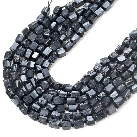 Natural Rough Black Tourmaline Gemstone Round 8-12mm 7-10mm Loose Beads (d180)