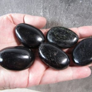 Shop Black Tourmaline Shapes! Black Tourmaline Palm Stone 1 inch + Fig 525 | Natural genuine stones & crystals in various shapes & sizes. Buy raw cut, tumbled, or polished gemstones for making jewelry or crystal healing energy vibration raising reiki stones. #crystals #gemstones #crystalhealing #crystalsandgemstones #energyhealing #affiliate #ad