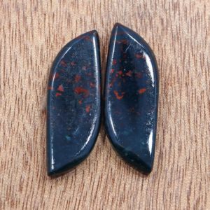 Shop Bloodstone Cabochons! 13*37 Mm Fancy Cut Blood Stone Pair Of Earrings / 37.75 Ct Heliotrope Gemstone Pair Of Earrings / Flat Back Cabochon Blood Stone Earrings Pair | Natural genuine stones & crystals in various shapes & sizes. Buy raw cut, tumbled, or polished gemstones for making jewelry or crystal healing energy vibration raising reiki stones. #crystals #gemstones #crystalhealing #crystalsandgemstones #energyhealing #affiliate #ad
