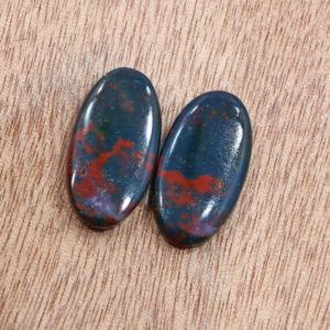 Shop Bloodstone Cabochons! Amazing Earrings Pair Of Bloodstone- 12*29 MM Oval Cut Earrings Pair Of Bloodstone- 26.80 Ct Heliotrope Pair- Dragon Bloodstone-Gift For Her | Natural genuine stones & crystals in various shapes & sizes. Buy raw cut, tumbled, or polished gemstones for making jewelry or crystal healing energy vibration raising reiki stones. #crystals #gemstones #crystalhealing #crystalsandgemstones #energyhealing #affiliate #ad