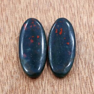 Shop Bloodstone Cabochons! Beautiful Pair Of Bloodstone For Earrings- 12*22 MM Oval Cut Pair Of Bloodstone- 42.40 Ct Heliotrope Pair- Dragon Bloodstone- Gift For Her | Natural genuine stones & crystals in various shapes & sizes. Buy raw cut, tumbled, or polished gemstones for making jewelry or crystal healing energy vibration raising reiki stones. #crystals #gemstones #crystalhealing #crystalsandgemstones #energyhealing #affiliate #ad