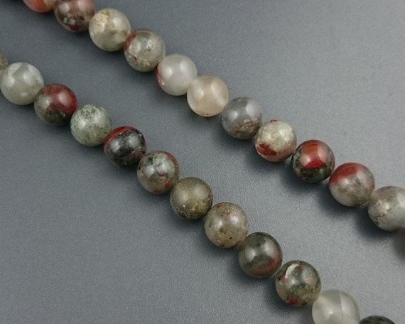 African Bloodstone Beads, Natural Gemstone Beads, Round Stone Beads 4mm 6mm 8mm 10mm 12mm 15''