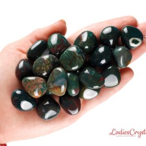 Shop Tumbled Bloodstone Crystals & Pocket Stones! Heliotrope Tumbled Stone, Heliotrope, Tumbled Stones, Bloodstone, Crystals, Stones, Gifts, Rocks, Gems, Gemstones, Zodiac Crystals, Healing | Natural genuine stones & crystals in various shapes & sizes. Buy raw cut, tumbled, or polished gemstones for making jewelry or crystal healing energy vibration raising reiki stones. #crystals #gemstones #crystalhealing #crystalsandgemstones #energyhealing #affiliate #ad