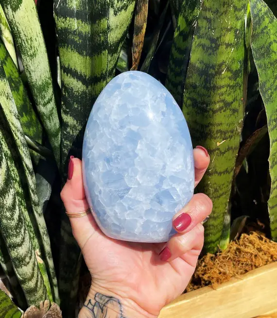 Blue Calcite Free Form For Calming Nerves, Worries, And Anxieties