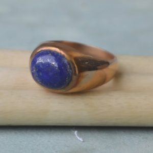 Shop Blue Chalcedony Rings! Oval Cab Lapis Lazuli Ring, Natural Blue Lapis Lazuli Gemstone 925 Sterling Silver, 14K Rose Gold, 14K Yellow Gold Overlay Ring | Natural genuine Blue Chalcedony rings, simple unique handcrafted gemstone rings. #rings #jewelry #shopping #gift #handmade #fashion #style #affiliate #ad