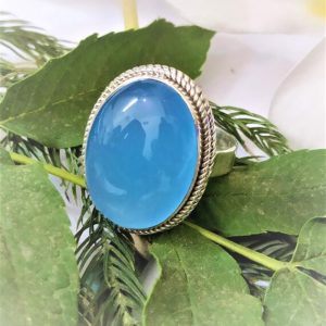 Shop Blue Chalcedony Rings! Stunning Sterling Silver BLUE CHALCEDONY Ring, Silver Ring, Gift For Her, Unique Gift Ring, Designer Ring, Gemstone Ring, Handmade Ring | Natural genuine Blue Chalcedony rings, simple unique handcrafted gemstone rings. #rings #jewelry #shopping #gift #handmade #fashion #style #affiliate #ad