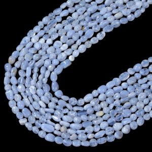 Shop Blue Lace Agate Chip & Nugget Beads! 6-8MM Natural Chalcedony Blue Lace Agate Gemstone Pebble Nugget Loose Beads BULK LOT 1,2,6,12 and 50 (D184) | Natural genuine chip Blue Lace Agate beads for beading and jewelry making.  #jewelry #beads #beadedjewelry #diyjewelry #jewelrymaking #beadstore #beading #affiliate #ad