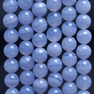 Shop Blue Lace Agate Beads! 10mm Chalcedony Blue Lace Agate Gemstone AAA Blue Round 10mm Loose Beads 15.5 inch Full Strand (90147741-258) | Natural genuine beads Blue Lace Agate beads for beading and jewelry making.  #jewelry #beads #beadedjewelry #diyjewelry #jewelrymaking #beadstore #beading #affiliate #ad