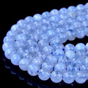 Shop Blue Lace Agate Round Beads! 6mm Chalcedony Blue Lace Agate Gemstone Grade AA Blue Round 6mm Loose Beads 15.5 inch Full Strand (80007926-A271) | Natural genuine round Blue Lace Agate beads for beading and jewelry making.  #jewelry #beads #beadedjewelry #diyjewelry #jewelrymaking #beadstore #beading #affiliate #ad