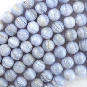 Natural Blue Lace Agate Round Beads Gemstone 15.5" Strand 6mm 8mm 10mm 12mm S1 | Natural genuine round Blue Lace Agate beads for beading and jewelry making.  #jewelry #beads #beadedjewelry #diyjewelry #jewelrymaking #beadstore #beading #affiliate #ad