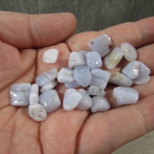 Shop Tumbled Blue Lace Agate Crystals & Pocket Stones! Blue Lace Agate Chip Tumbled Stone Small Bag T27 | Natural genuine stones & crystals in various shapes & sizes. Buy raw cut, tumbled, or polished gemstones for making jewelry or crystal healing energy vibration raising reiki stones. #crystals #gemstones #crystalhealing #crystalsandgemstones #energyhealing #affiliate #ad