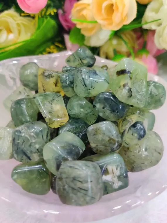Bulk 1lbs Natural Prehnite Gemstone Tumble Stone | Tumbled Crystal | Tumble Epidote | Unique Gift