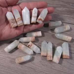 Shop Calcite Points & Wands! Pistachio Calcite Obelisk Small J202 | Natural genuine stones & crystals in various shapes & sizes. Buy raw cut, tumbled, or polished gemstones for making jewelry or crystal healing energy vibration raising reiki stones. #crystals #gemstones #crystalhealing #crystalsandgemstones #energyhealing #affiliate #ad