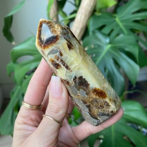 Shop Calcite Points & Wands! Septarian tower, septaria, pinapple calcite | Natural genuine stones & crystals in various shapes & sizes. Buy raw cut, tumbled, or polished gemstones for making jewelry or crystal healing energy vibration raising reiki stones. #crystals #gemstones #crystalhealing #crystalsandgemstones #energyhealing #affiliate #ad