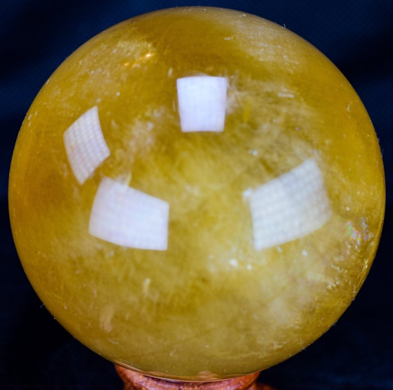Honey Calcite Sphere 3.2" In Diameter 1.55  Pounds
