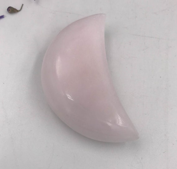 Pink Mangano Calcite Moon Palm Stone   - A Stone For Peace And Well Being