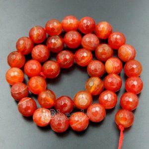 Shop Carnelian Faceted Beads! Natural Carnelian Faceted Round Beads, 3 2 4 6 8 10 12 14 16mm AAA Grade stone, carnelian crystal gemstone, Full 15.5" Strand | Natural genuine faceted Carnelian beads for beading and jewelry making.  #jewelry #beads #beadedjewelry #diyjewelry #jewelrymaking #beadstore #beading #affiliate #ad