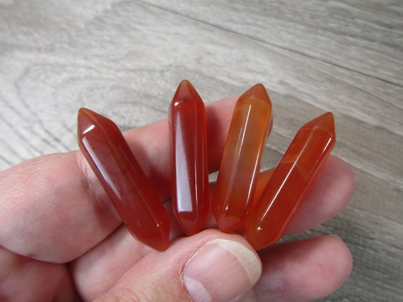 Carnelian Double Terminated Carved Point J170