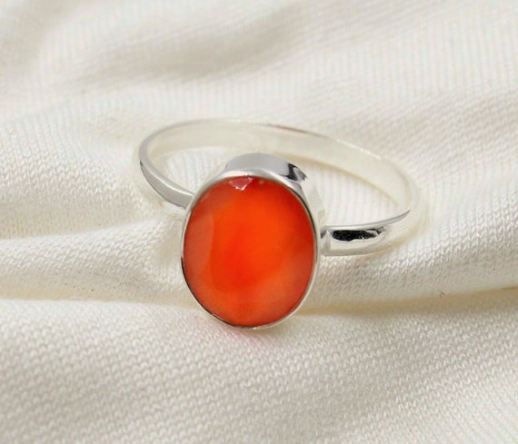 Stunning Sterling Silver Natural Carnelian Ring, Silver Ring, Gift For Her, Unique Gift Ring, Designer Ring, Gemstone Ring, Handmade Ring