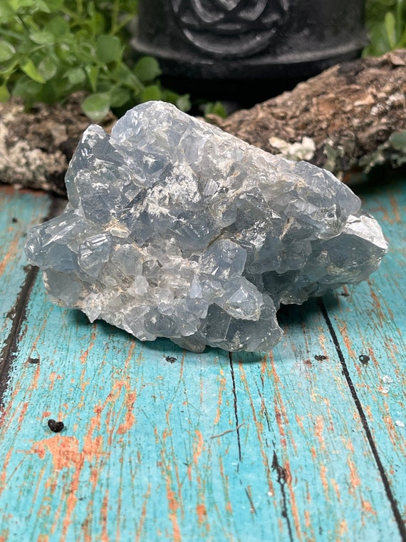 Celestite Cluster - Celestite Geode - Reiki Charged - Powerful Energy - Angelic Communication - Throat Chakra - Find Inner Peace #13