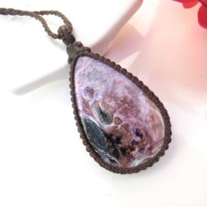 Shop Charoite Necklaces! Charoite gemstone necklace / Luxury gifts / Spiritual jewelry / earthauracreations / macrame necklace / free shipping / earth aura creations | Natural genuine Charoite necklaces. Buy crystal jewelry, handmade handcrafted artisan jewelry for women.  Unique handmade gift ideas. #jewelry #beadednecklaces #beadedjewelry #gift #shopping #handmadejewelry #fashion #style #product #necklaces #affiliate #ad
