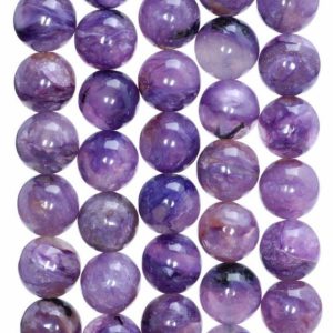 Shop Charoite Round Beads! 12mm Genuine Charoite Gemstone Grade AAA Purple Round Loose Beads 7.5 inch Half Strand (80004768-460) | Natural genuine round Charoite beads for beading and jewelry making.  #jewelry #beads #beadedjewelry #diyjewelry #jewelrymaking #beadstore #beading #affiliate #ad
