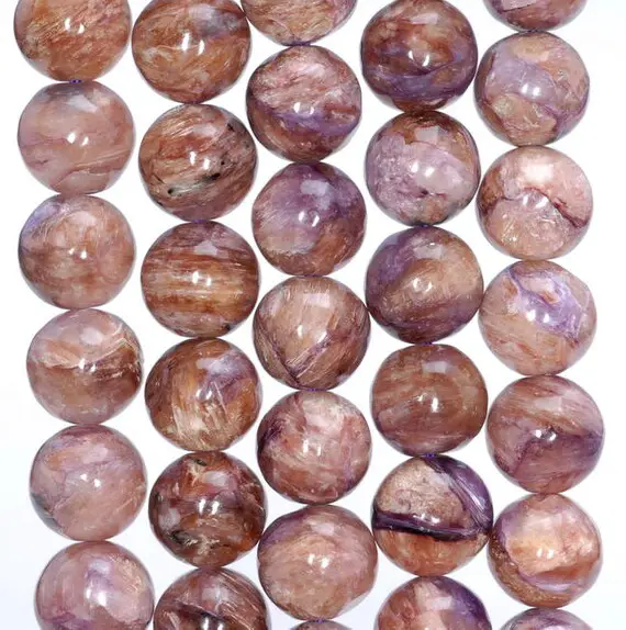 9mm Genuine Charoite Gemstone Grade A Brown Round Loose Beads 7.5 Inch Half Strand (80004757-460)