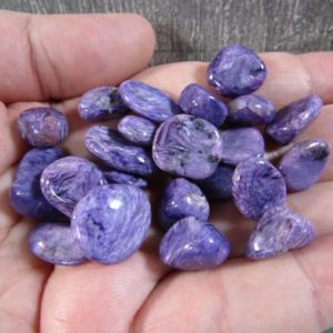 Shop Tumbled Charoite Crystals & Pocket Stones! Charoite Tumbled Stone 1/2 inch + T321 | Natural genuine stones & crystals in various shapes & sizes. Buy raw cut, tumbled, or polished gemstones for making jewelry or crystal healing energy vibration raising reiki stones. #crystals #gemstones #crystalhealing #crystalsandgemstones #energyhealing #affiliate #ad