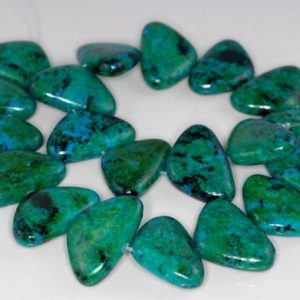 Shop Chrysocolla Bead Shapes! 30x20MM  Chrysocolla Quantum Quattro Gemstone Flat Triangle Loose Beads 7.5 inch Half Strand (90182780-A140) | Natural genuine other-shape Chrysocolla beads for beading and jewelry making.  #jewelry #beads #beadedjewelry #diyjewelry #jewelrymaking #beadstore #beading #affiliate #ad