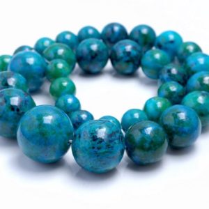 Shop Chrysocolla Round Beads! 10-20MM  Chrysocolla Quantum Quattro Gemstone Gradated Round Loose Beads 15.5 inch Full Strand (90183141-A142) | Natural genuine round Chrysocolla beads for beading and jewelry making.  #jewelry #beads #beadedjewelry #diyjewelry #jewelrymaking #beadstore #beading #affiliate #ad